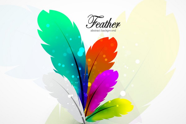Colorful Abstract Vector Feathers
