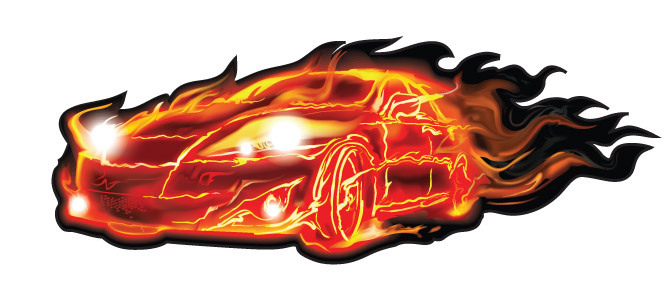Flame Car Vector